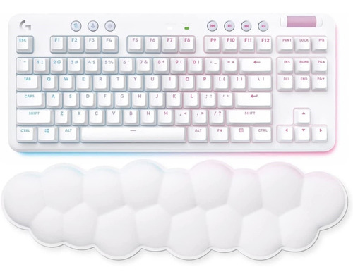 Teclado gamer bluetooth Logitech G715 cor branco com luz RGB