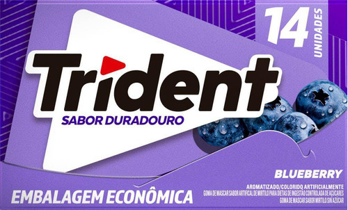 Chiclete Sabor Blueberry Com 25,2g - Trident