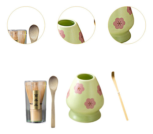 4 Piezas Batch De Té Matcha, Soporte De Cerámica, De Té