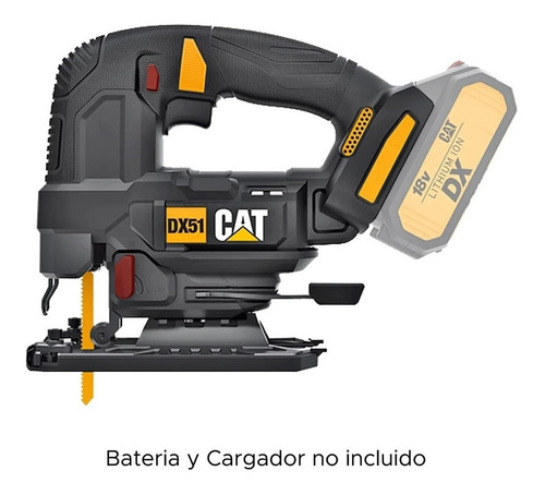 Imagen 3 de 9 de Sierra Caladora Pendular Brushless Bateria Caterpillar Dx51b