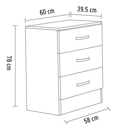 Ropero3 Puertas 2 Cajones + Cómoda 3cajones + Velador 2cajon