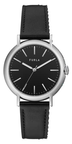 Furla Reloj De Cuero Genuino Negro Para Mujer (*******l1)