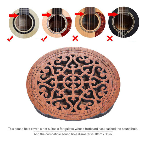 A Tapa Agujero Sonido Madera Para Guitarra, Bloque