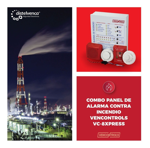 Imagen 6 de 6 de Combo Panel De Alarma Contra Incendio Vencontrols Vc-8xpress