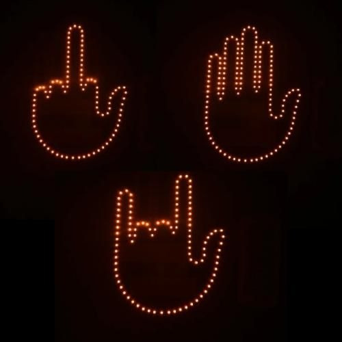 Mano Stop Señalizadora Led Gestos Control Remoto Batería Aaa