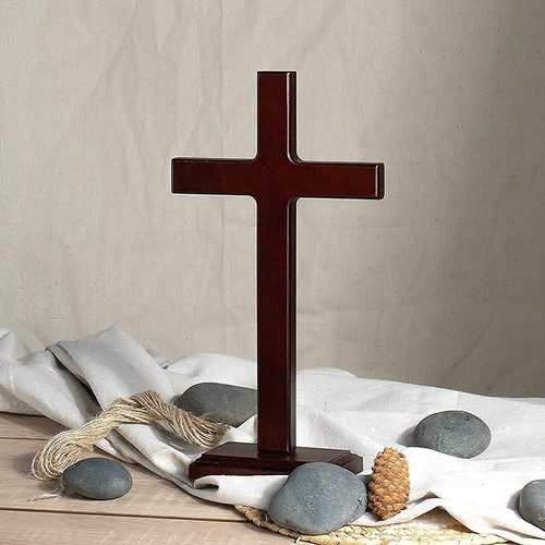 Cruz De Pared De Madera Soporte Colgar O Colocar De Pie...