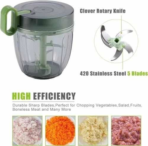 Imagen 4 de 8 de Picadora Manual Verduras Cortador Vegetales Trituradora