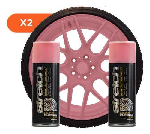 Kit X2 Stretch Pintura Removible Rosa Vinilo