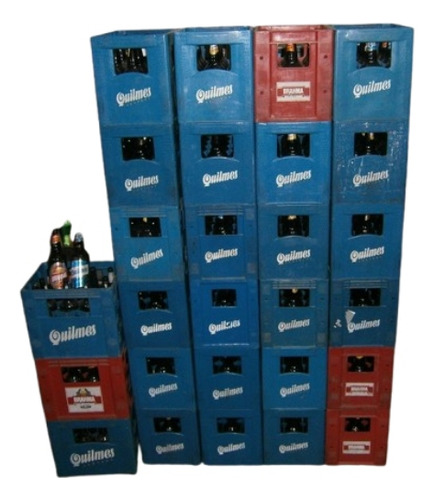 Cajon De Quilmes Completo Con Envases Vacios. Azul (Usado)