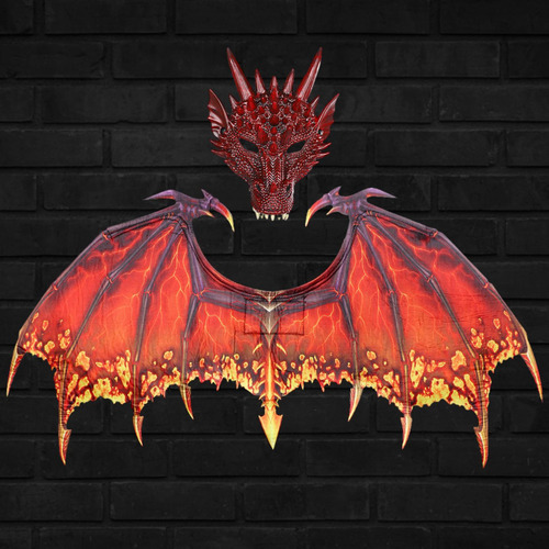 Dinosaur Wing Sets Dress Up Easter Masquerade Dragon Rojo