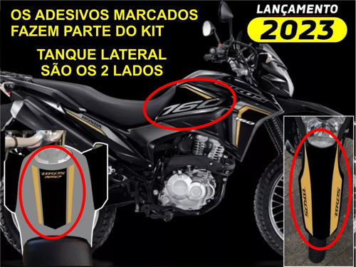 Adesivo Bros 160 2023 Kit Adesivos Moto Preta 5 Adesivos Bp9