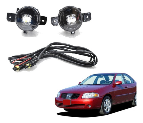 Juego De Faros Niebla  Sentra 2004 2005 2006 Con Led