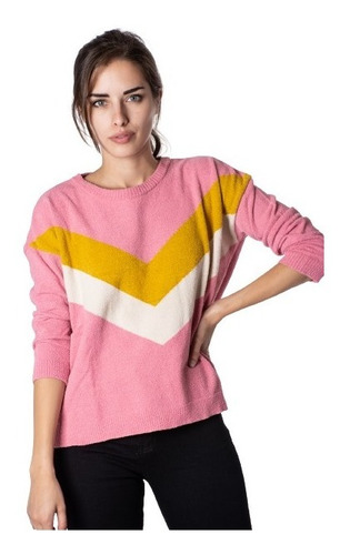Sweater Chenille Combinado Para Mujer Excelente Calidad