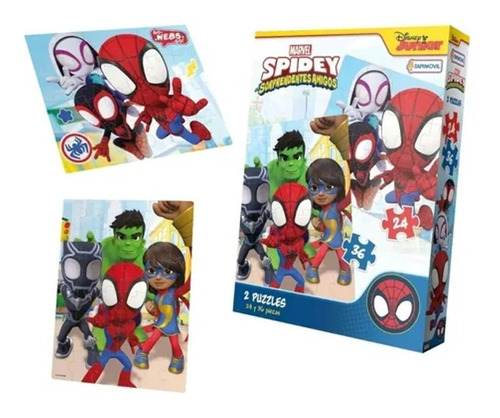 Puzzle Spidey Pack X2 Marvel Disney Rompecabezas Spider Man