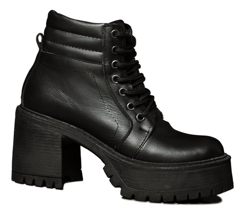 Borcegos Mujer Cuero Taco Alto Plataforma Botas Moda Romi