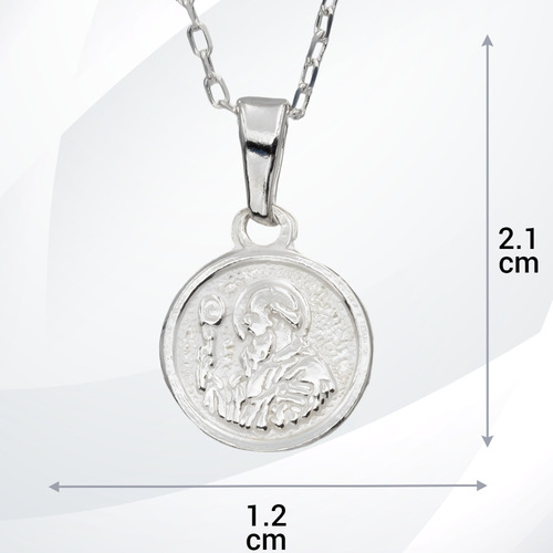 Imagen 2 de 7 de Medalla San Benito Pequeña Niños En Plata Fina 980 | M72