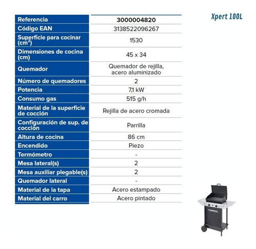 Barbacoa Campingaz Bbq Super Gas Xpert 100l 2 Quemadores
