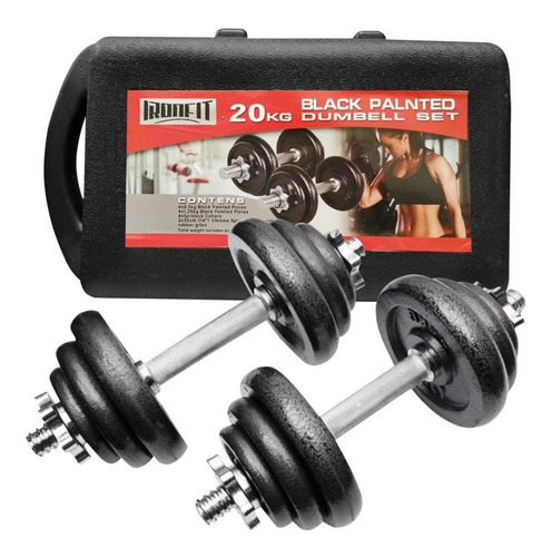 Set De Mancuernas 20kg Con Maleta Ironfit. (cityshop)