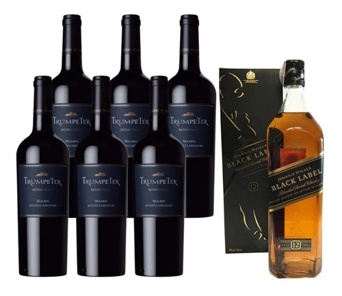 Vino Trumpeter Malbec Caja X 6 + Whisky J. Walker Black 1lt.