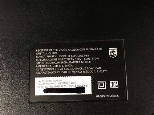 Tarjeta Main Philips 65pul6653/f8 T-con,accesorios Obsequio (Usado)