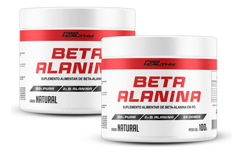 Beta Alanina Pura - Kit 2x Potes De 100g - Pro Healthy