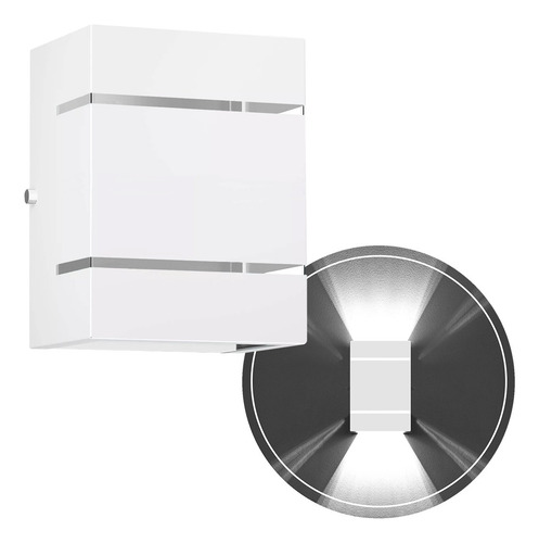 4 Arandelas Externa 2 Frisos Foco Fachos Parede Muro Estrutura Branco 110v/220v