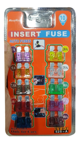 Pack 50 Fusible  Para Autos Varios Medidas 5 Paquete De 10 