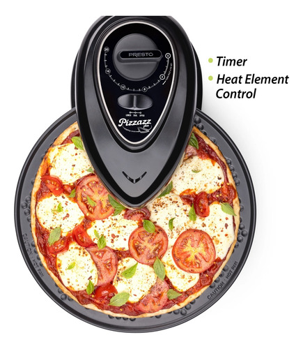 Horno Electrico Para Pizza Giratorio Presto Pizzazz Plus Negro