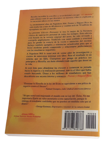 Libro Nuevo - Piense Y Hágase Rico - Napoleon Hill