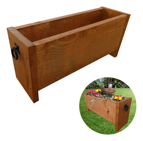 Maceta De Madera Jardinera Vintage Plantas Huerto 49x14.5cm