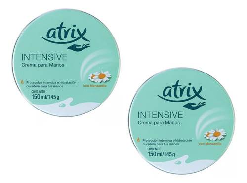 Pack X2 Crema Hidratante Para Manos Atrix Intensive En Lata