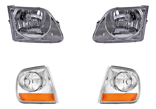 2 Faros + 2 Cuartos Depo P/ Ford F-250 Del 2005 Al 2009