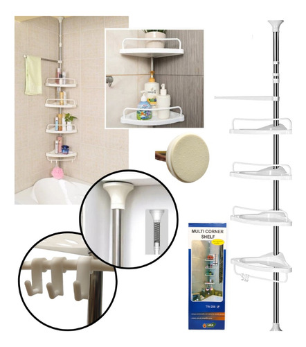 Organizador Esquinero Baño Ajustable Estantes Baño Ducha