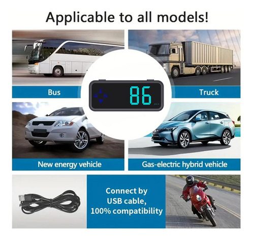 Velocímetro Digital Led Universal Gps Kmh Módulo Gps Com So