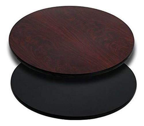 Muebles De Flash 30 '' Round Table Top Con Negro O Caoba