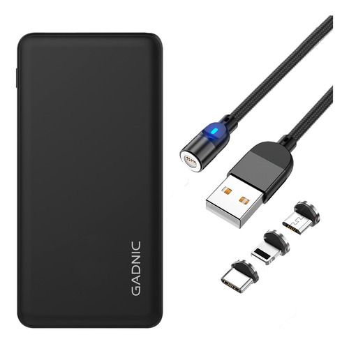 Kit Power Bank 15000 Mah + Cable Magnetico Usb Carga Rapida