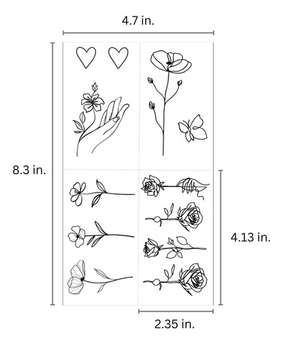 Mini Tatuajes Temporales De Línea Fina «tatuajes Pequeños»
