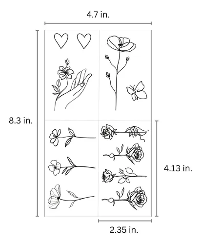 Mini Tatuajes Temporales De Línea Fina «tatuajes Pequeños»