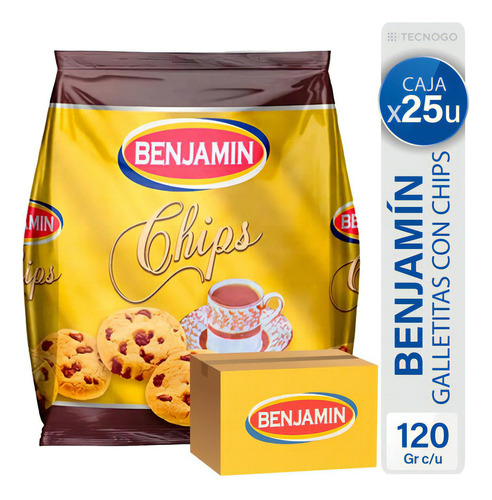 Caja Galletitas Con Chips Chocolate Benjamin Dulces Pack