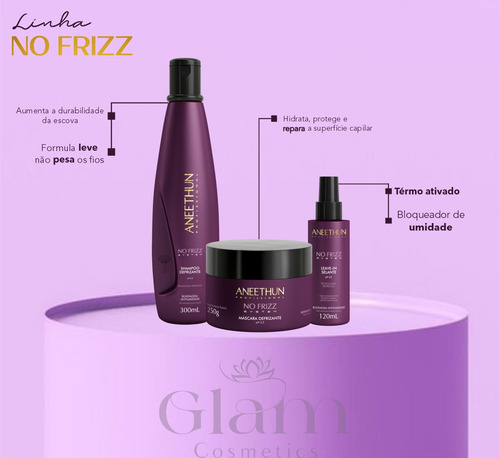 Shampoo No Frizz System Aneethun 300ml - Lançamento