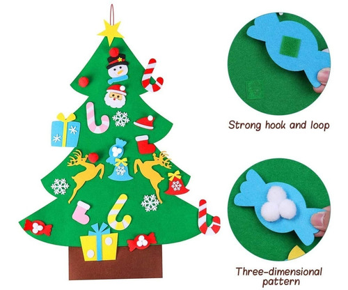 Árbol De Navidad De Fieltro Para Niño Y Bebés, 100cm