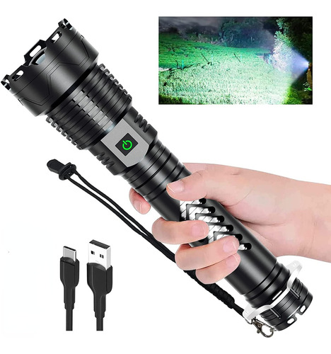 Potente Linterna De Mano Led Recargable De 200000 Lúmenes