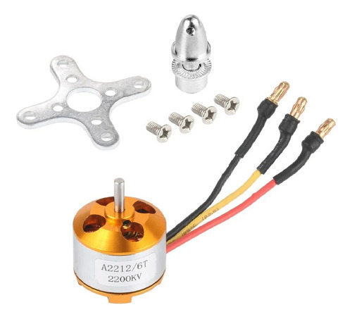 Motor 2212 2200kv Con Conectores Oro Soldados .