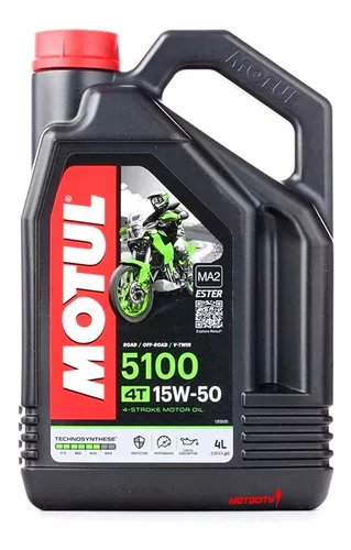 Delgado Vástago Tumba Aceite Motul Para Motocicleta 4t 5100 15w50 Technosin 4 L