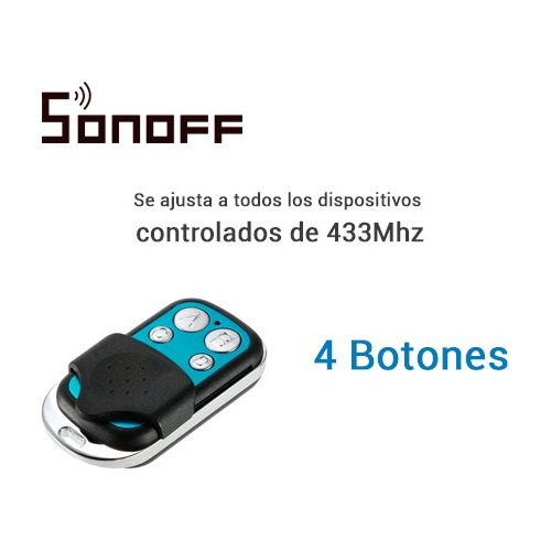 Control Remoto Rf Sonoff 4 Botones Tapa Deslizable 20 Metros