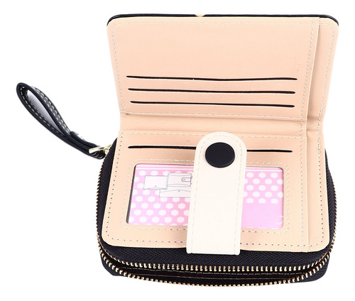 Cartera Corta Con Cremallera A La Moda Para Mujer