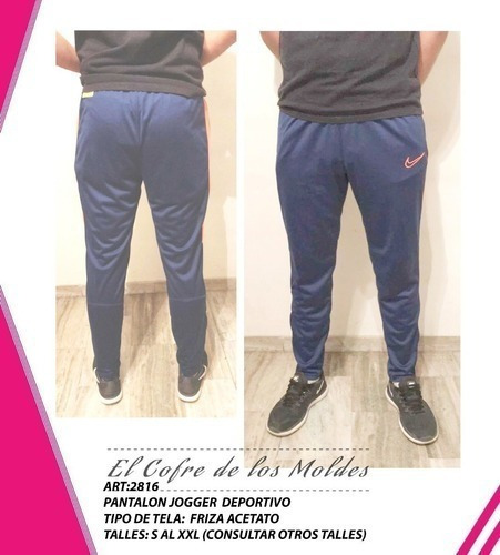 Molde  Jogger Casual Deportivo Patron Pack 5 Talles!