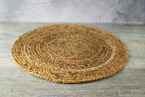 Alfombra Artesanal Circular De Yute Natural 60cm