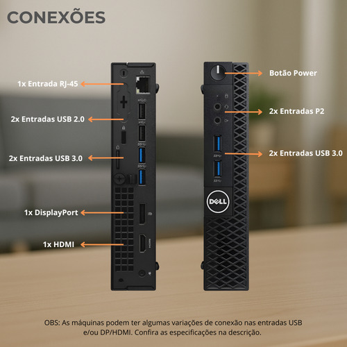 Desktop Mini Dell Core I5 6° Geração 8gb Ddr4 240gb Ssd W10!