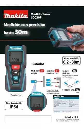 MAKITA LD030P - Medidor Láser 30m